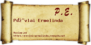 Pávlai Ermelinda névjegykártya